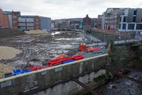 The cleared Sylvester Street site beside the Sheaf in January 2020.