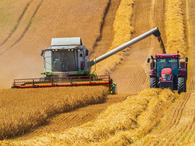 Harvesting started in July of barley at Longnewton Mill Farm in the Scottish Borders in perfect weather and only stopping at dusk.