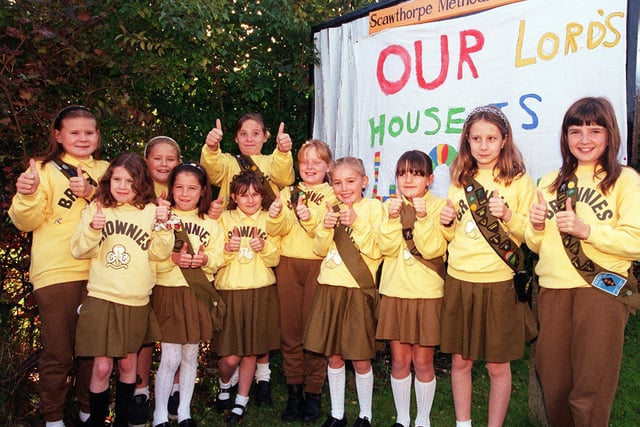 Members of the 33rd Doncaster Scawthorpe Brownies helping to celebrate the 40th anniversary of the Scawthorpe Methodist Church