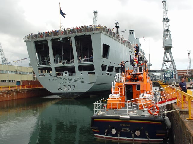 RFA Fort Victoria's deck proves to be a good viewing point for the public at the sea display. Picture: Malcolm Wells 053125-113