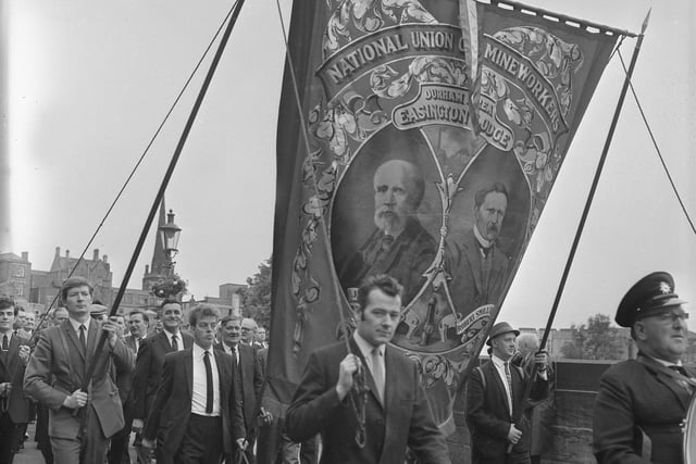 The Easington lodge banner paraded in Durham. What are your favourite memories of the Durham Miners Gala?