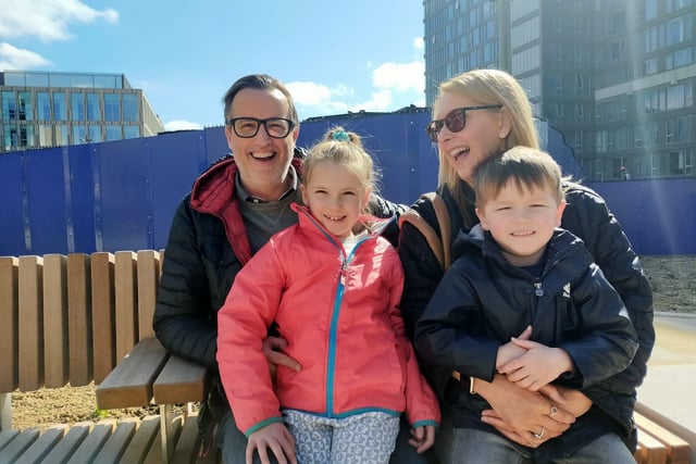 Matthew and Kelly Stephens, here with their children Martha and Milo, said: "We've heard a lot about it before now and we think it's fantastic. It's a great addition to the city centre landscape. It's really encouraging to see."