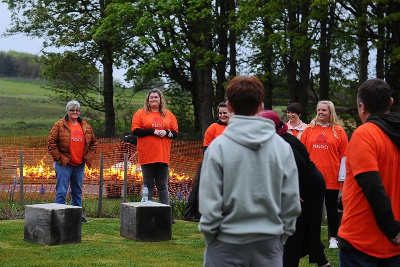 Briefing the participants before the firewalk (Pic: Michael Gillen)