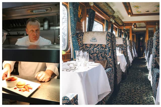 The Northern Belle train, which is one of the world's most luxurious, is set to pull in at Sheffield on November 24. Head chef Matthew Green trained in Barnsley. Photo: Northern Belle