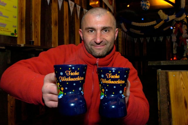 Mario Mizuran, assistant manager at the Sheffield Christmas Market on Fargate in November 2010