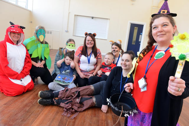 Thornhill Park School take part in World Book Day with staff and children dressed as Room on the Broom characters