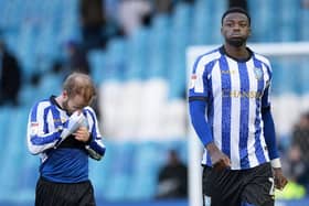 A dejected Owls pairing of Barry Bannan and Dominic Iorfa trudge from the field.