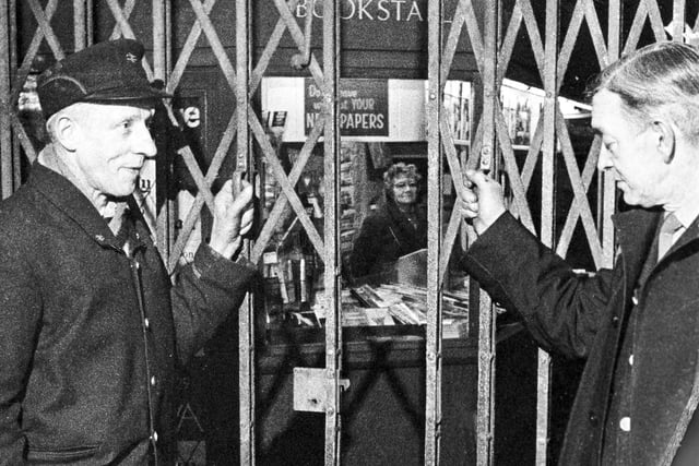 The gates close on the last train from Sheffield Victoria Railway Station, January 2, 1970