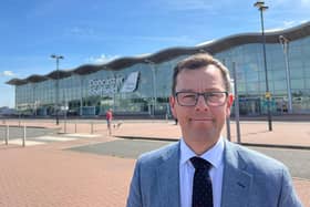 Don Valley MP Nick Fletcher at Doncaster Sheffield Airport.