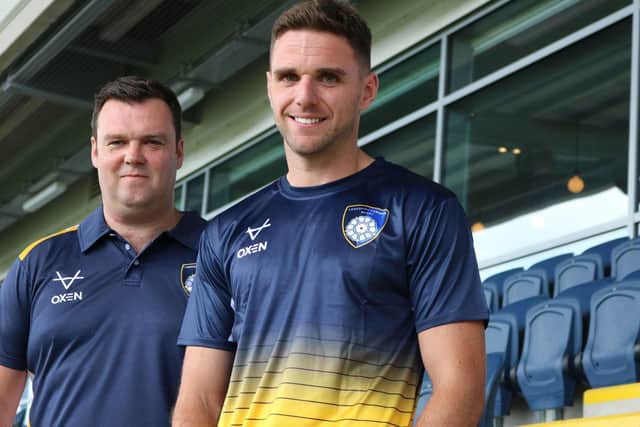 Joe Ford, right, has joined Doncaster Knights as backs coach.