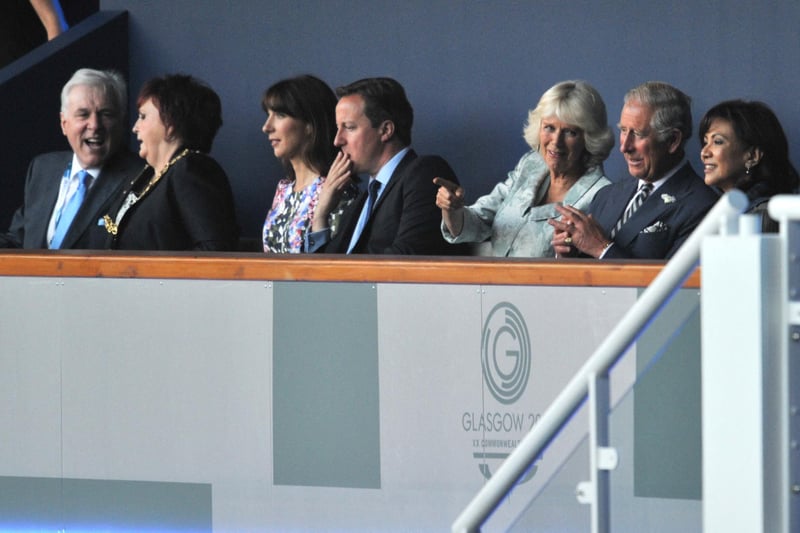 Prince Charles and Camilla at the opening ceremony of the 2014 Commonwealth Games inside Celtic Park. 