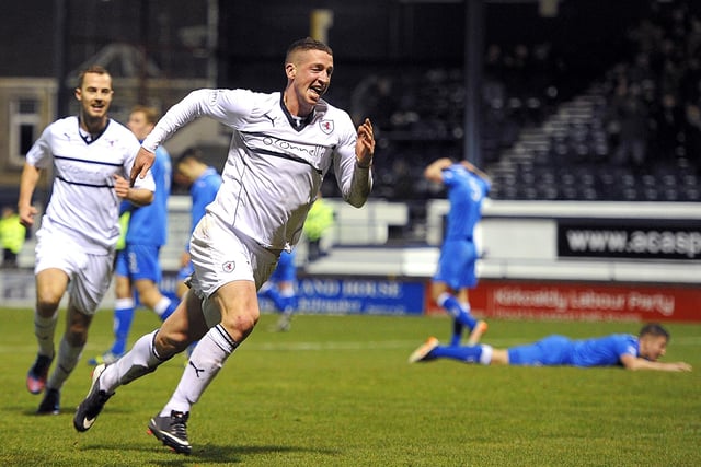 Calum Elliot scored both Raith goals as they came from behind to win this Championship match in November 2013.