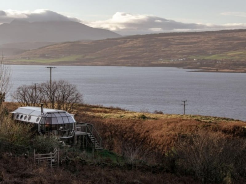 The island of Mull can be seen on the other side of the sound.