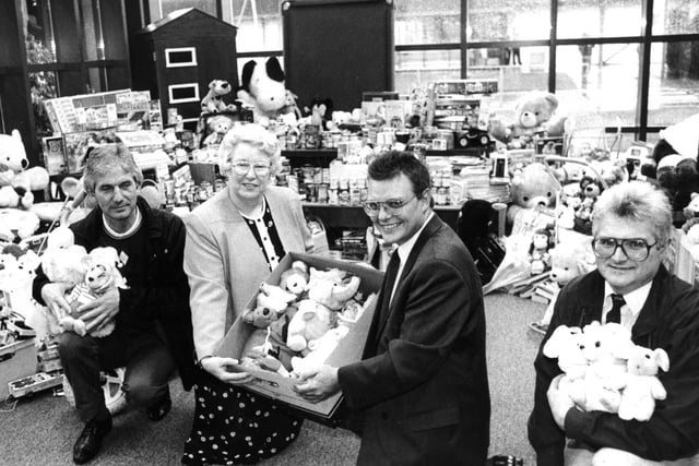Toys and food donated by Hartlepool power station workers in aid of underprivileged children in Hartlepool in 1992. Remember this?