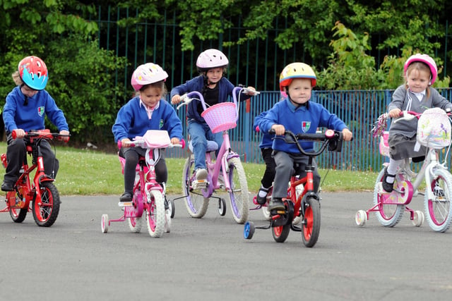 Nursery pupils at Albert Elliott Primary School take part in their pedal push in 2011. Can you remember it?