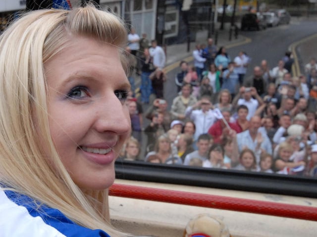 Fans lined the streets to greet Rebecca