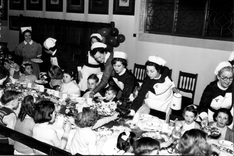 A children's Christmas Party at the Royal Hospital, West Street, in the 1950s. Ref no: s09394