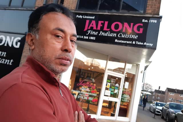A well known Sheffield restaurant Jaflong, in Crookes,  is under threat of eviction, nearly 25 years after it first opened. Owner Shabab Uddin is pictured outside the restaurant