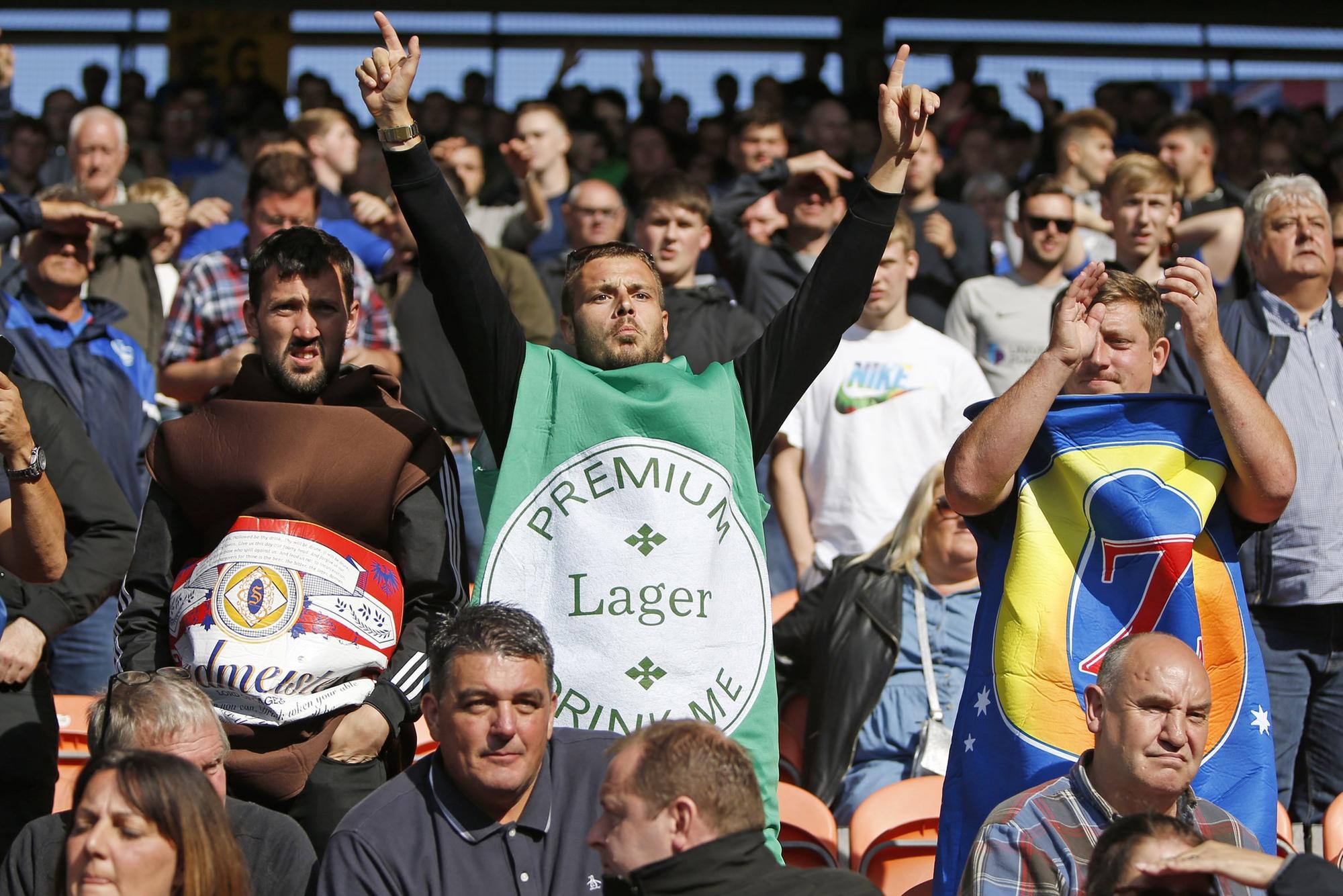 Fans dressed up at Blackpool.