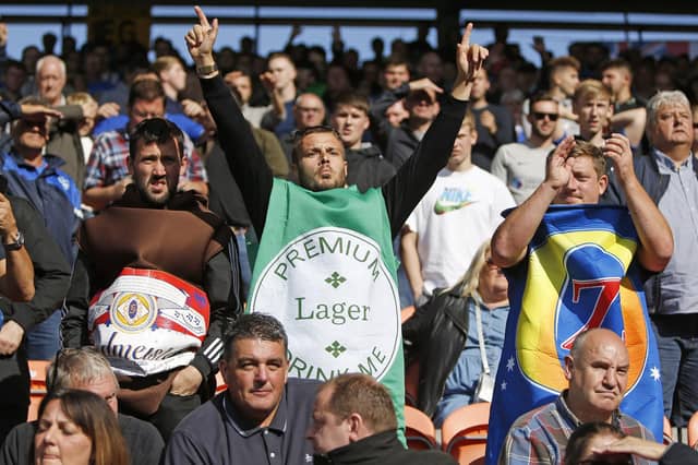 Fans dressed up at Blackpool.
