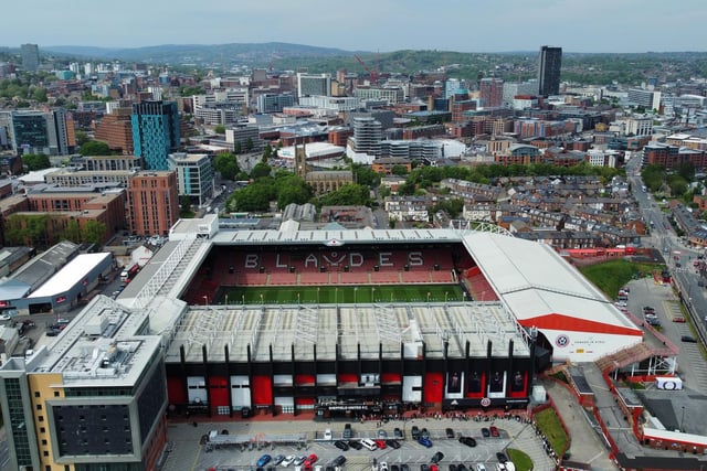 A recent photo showing how Sheffield United's Bramall Lane stadium looks today