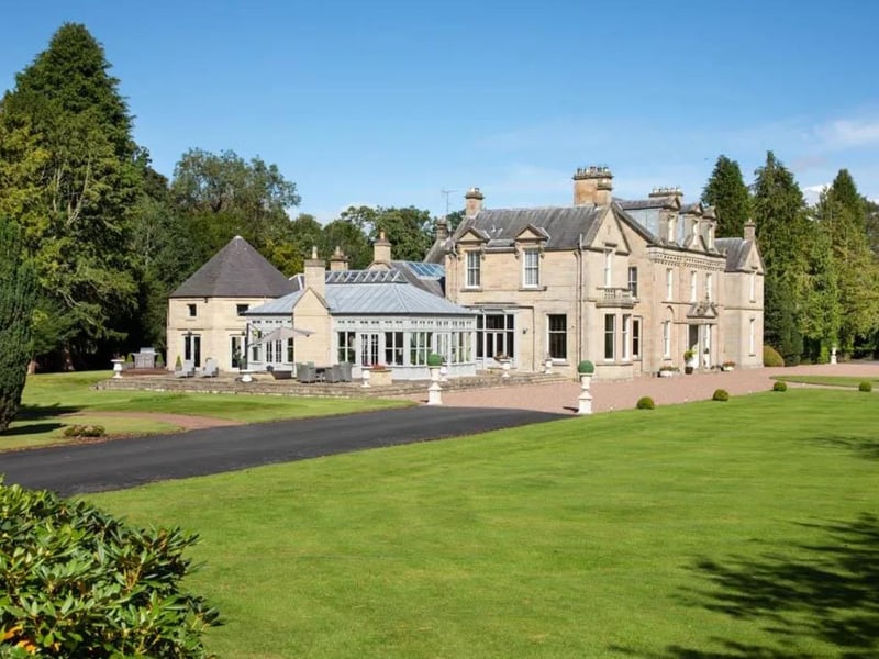 This spectacular 14 bed mansion house in the Borders will set you back a fair bit with offers over £3,000,000, but you certainly get your money's worth. The 47.76 acres on offer feature a tennis court, stables and stand alone additional accommodation.