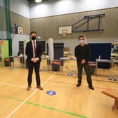 Bob Johnson and Abtisam Mohamed from Sheffield City Council with Head Teacher Andy Kelly in the sports hall at Yewlands School, before it reopened after lockdown.
Sheffield's director of public health Greg Fell says he still supports wearing facemasks in schools. Picture: Chris Etchells