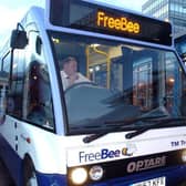 The launch of the original FreeBee bus in Sheffield in 2007