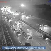 Image taken from traffic camera at J32 on M1 at 07:41am on Jan 10, 2023. Image by Highways England.