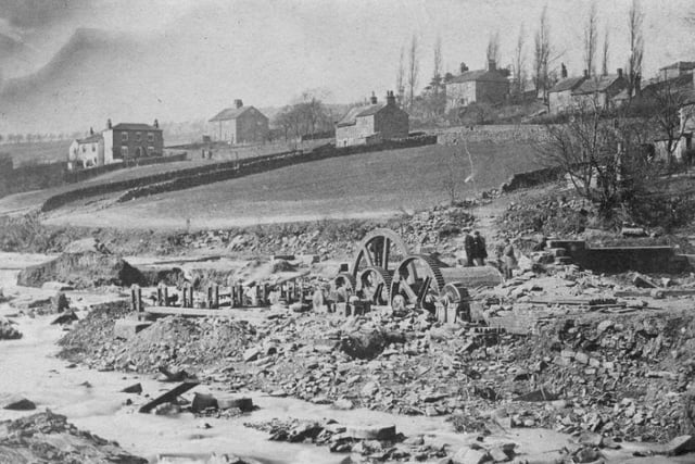The remains of the Wisewood Works in Sheffield following the dam collapse.