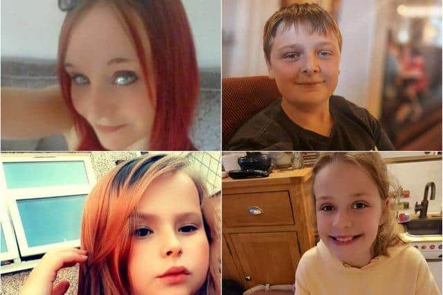 Top L-R: Terri Harris and John Paul Bennett, and bottom L-R: Connie Gent and Lacey Bennett, who were all found dead at a house on Chandos Crescent in Killamarsh in September. Damien Bendall, 31, of Chandos Crescent, has been charged with their murders