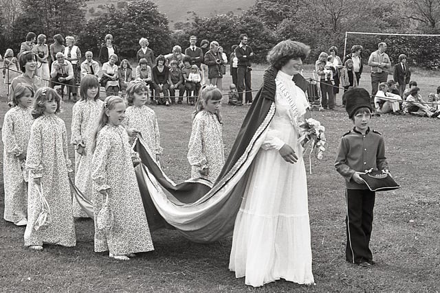 The queen before her crowning at Kettleshulme Carnival in 1980