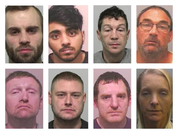 Eight of the unlucky 13 criminals jailed for offences in the Sunderland area in February 2020.