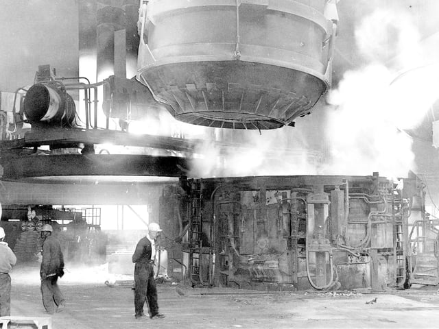 The melting shop at the English Steel Corporation in 1965