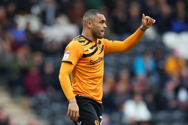 Who's that tearing through the skies? Why, it's Hull City's Josh Magennis! He won 12 aerial challenges against Barnsley, but his dominance in the air wasn't enough to get his side a goal. (Photo by Ashley Allen/Getty Images)
