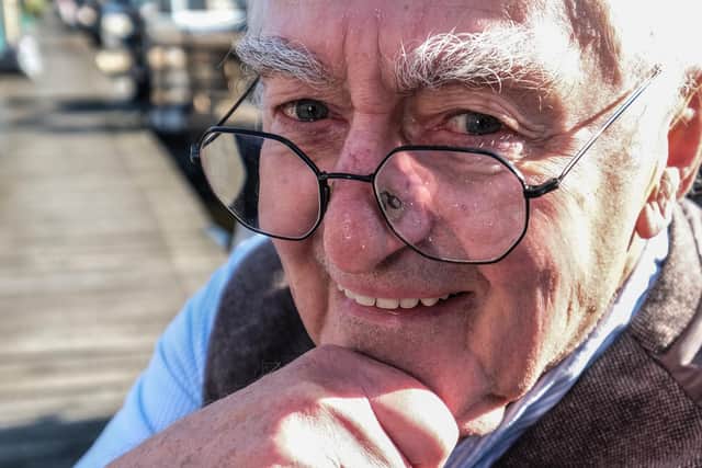 Artist Joe Scarborough in Sheffield Canal Basin.