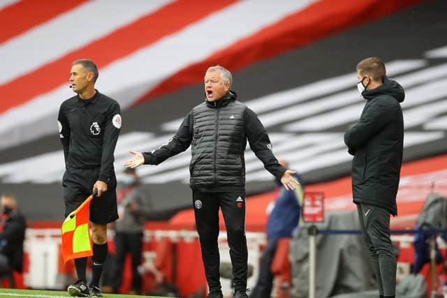 Sheffield United's manager Chris Wilder confirmed he wants to bring in another defender following his team's visit to Arsenal: David Klein/Sportimage