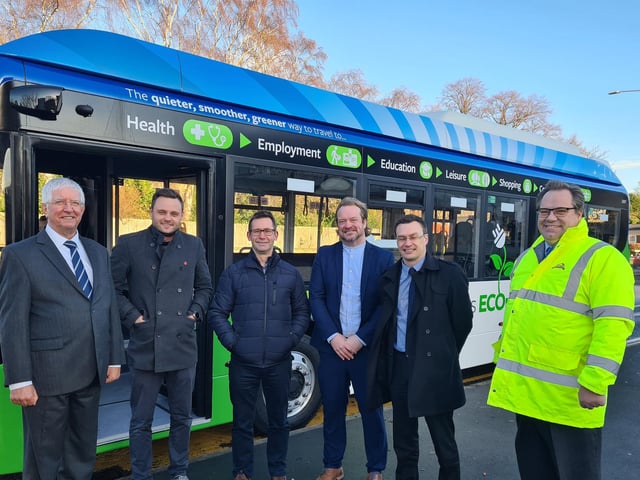 Two new electric buses were launched on the number 240 Berry Hill Flyer route in Mansfield.