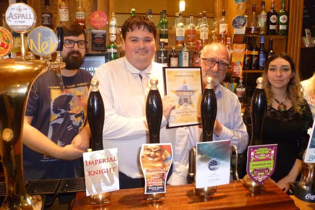 The Gardeners Rest community-owned pub Neepsend Lane, Neepsend, Sheffield, seen here winning two Pub of the Year awards from Sheffield CAMRA in 2019, also has an Elite five-star hygiene award from Scores on the Doors
