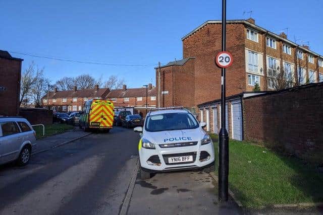 Police activity in Lowedges, Sheffield, earlier this week