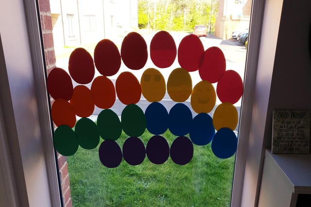 Liam, age 12, and Niamh, age 10, made this colourful display to bring a smile.