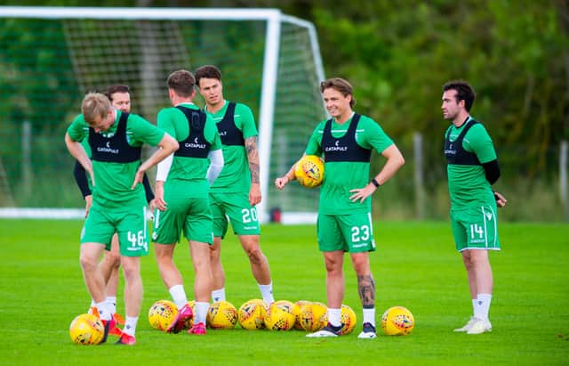 The Hibs squad is working hard in pre-season, with the start of the new season less than a month away