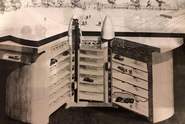 The model of the proposed underground car park in the Peace Gardens which was put forward in April 1987