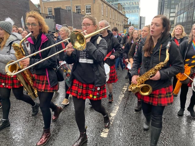 There was live music and chanting throughout the march.