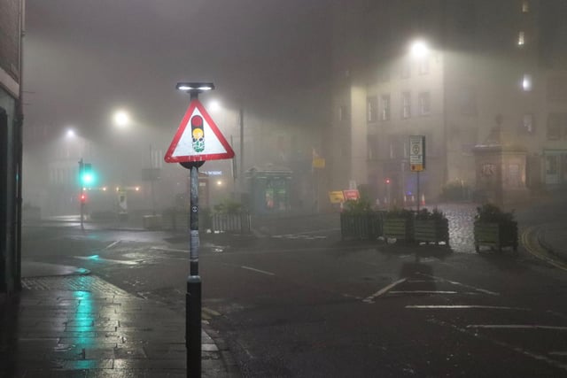 It didn't matter what turn you took in the city on Monday night, the entire place was trapped in the impenetrable fog for the evening. Here is a picture of the Grassmarket in Edinburgh. The area has been relatively empty throughout the pandemic due to lockdown rules, but the misty night just added to sense of eeriness.
