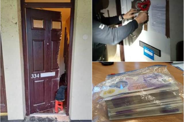 Police officers are seeking a closure order for a flat in Sheffield following the discovery of drugs and thousands of pounds