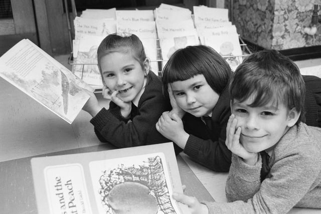 St Anne's R C Junior School, Pennywell, was in the spotlight in November 1987 and pictured left to right are:  Lynsey Ward, Michelle Carr and Gareth Hocking. Who can tell us more?
