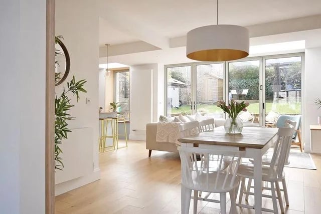 The property is said to have sustainable interiors and a bespoke kitchen.
