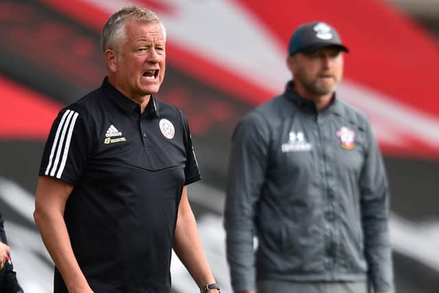 Sheffield United manager Chris Wilder will go head-to-head with Ralph Hasenhüttl when his Blades side take on Southampton at St Mary's Stadium on Sunday. (Photo by Glyn Kirk/Pool via Getty Images)