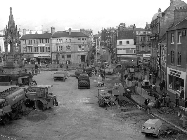 1972 was the year the market place was resurfaced, causing major disruption to the town
